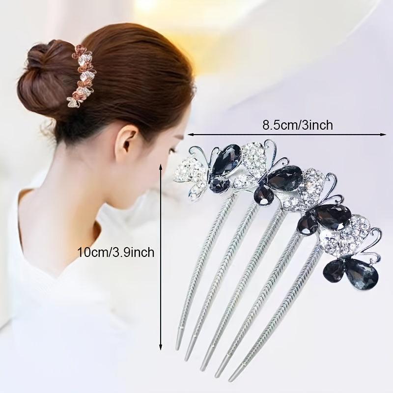 Crystal Bowknot Hair Comb Side Comb Head Jewelry Hair Accessories