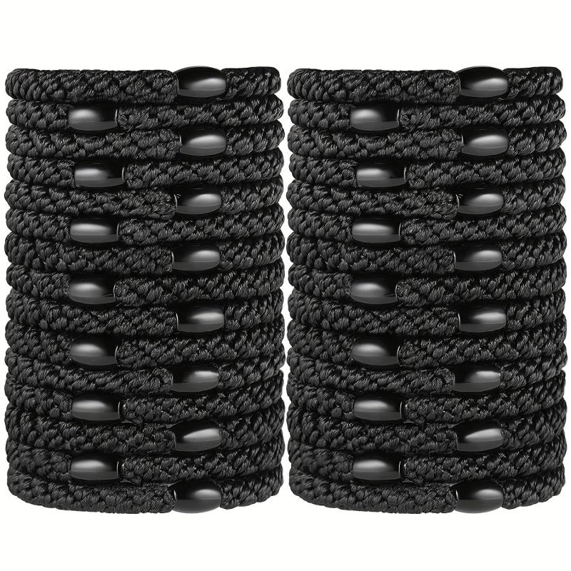 30pcs Solid Hair Ties Elastic Ponytail Holder for Thick Hair