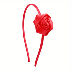 Satin Rose Headband Flower Hair Hoop for Women Girls