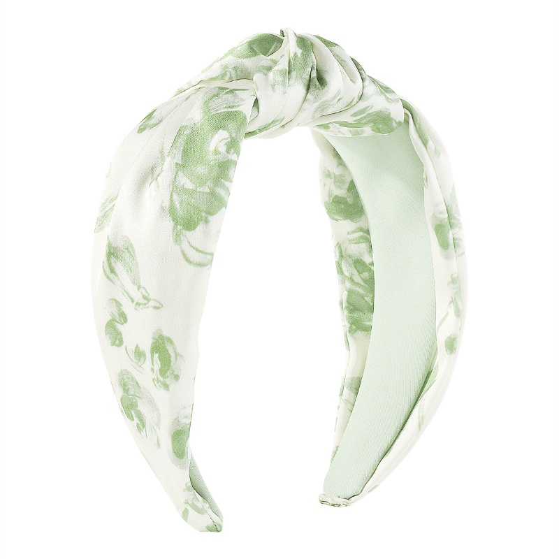 Tie Dye Print Hair Band Cross Knotted Headdress Wide Head Hoop Fabric Women Girl
