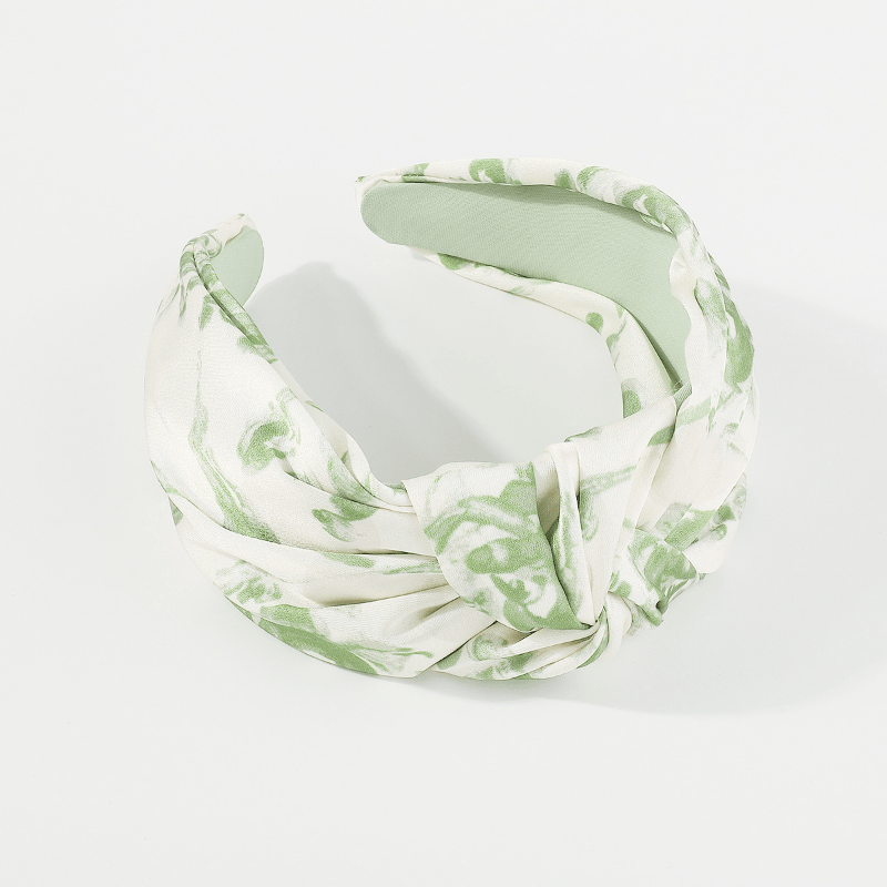 Tie Dye Print Hair Band Cross Knotted Headdress Wide Head Hoop Fabric Women Girl
