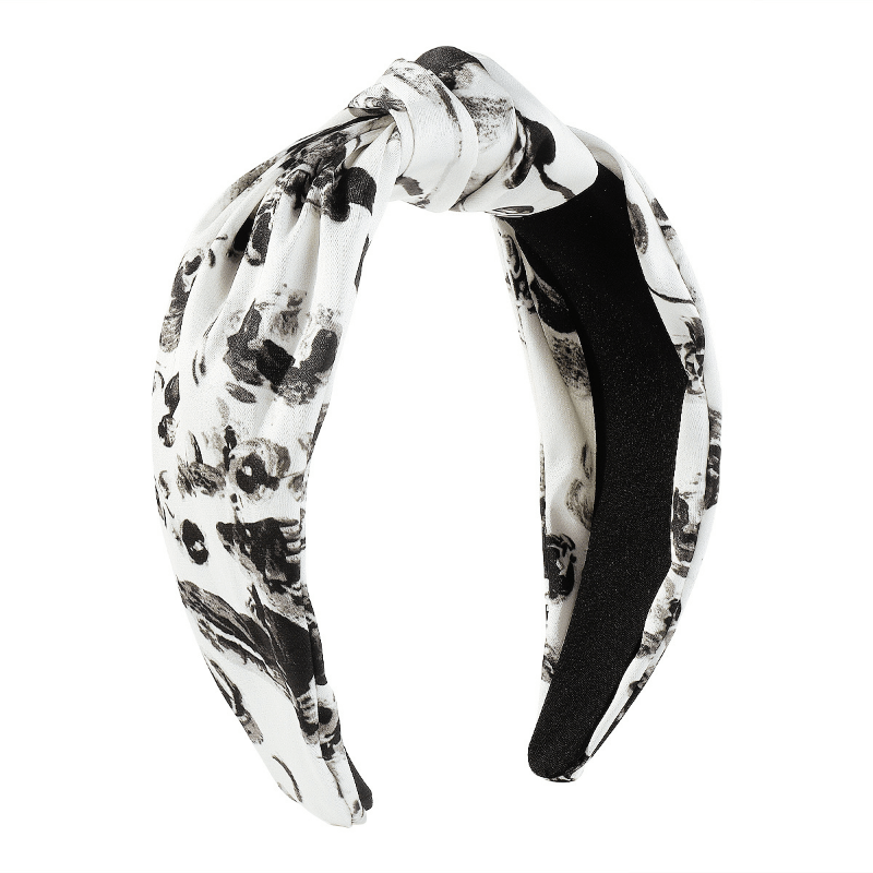 Tie Dye Print Hair Band Cross Knotted Headdress Wide Head Hoop Fabric Women Girl