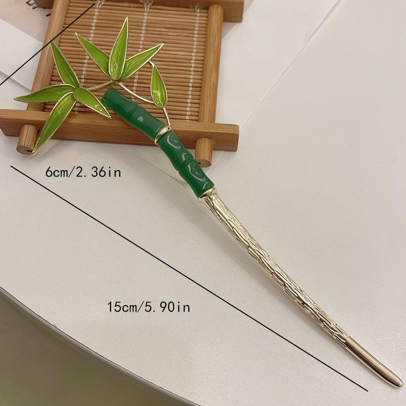Bamboo Leaves Hairpin Chinese Style Alloy Hair Pin Vintage Cheongsam Accessories