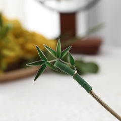 Vintage Tassel Hair Pin Chignon Hair Styling Accessory Green Bamboo