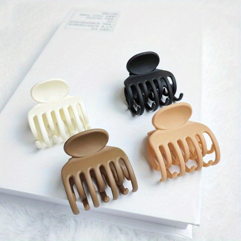 Small Hair Claw Resin Style Nonslip Ponytail Holder for Women Girls