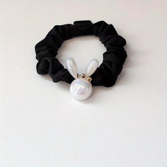 Holographic Rabbit Hair Rope Beaded Ponytail Holder