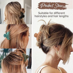4pcs Frosted Hair Claw Ponytail Holder Women Girls Hair Claw