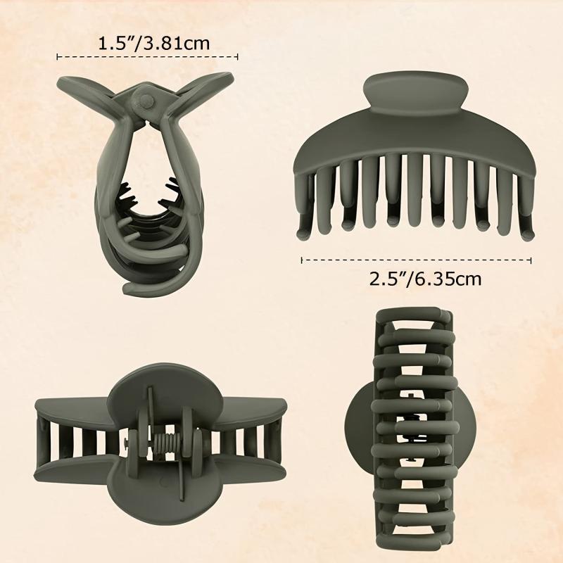 4pcs Frosted Hair Claw Ponytail Holder Women Girls Hair Claw