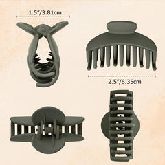 4pcs Frosted Hair Claw Ponytail Holder Women Girls Hair Claw