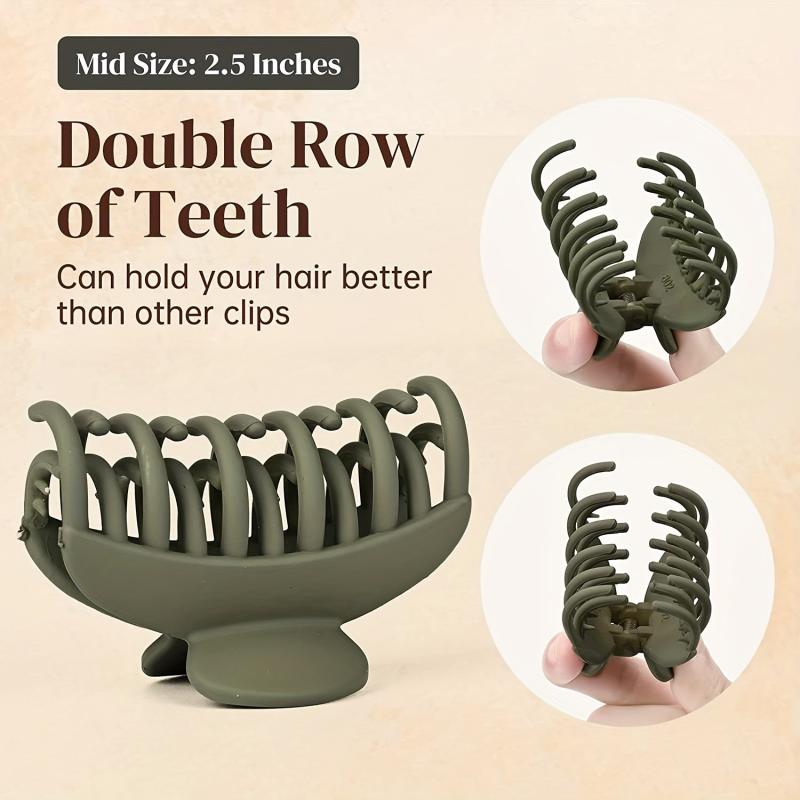 4pcs Frosted Hair Claw Ponytail Holder Women Girls Hair Claw
