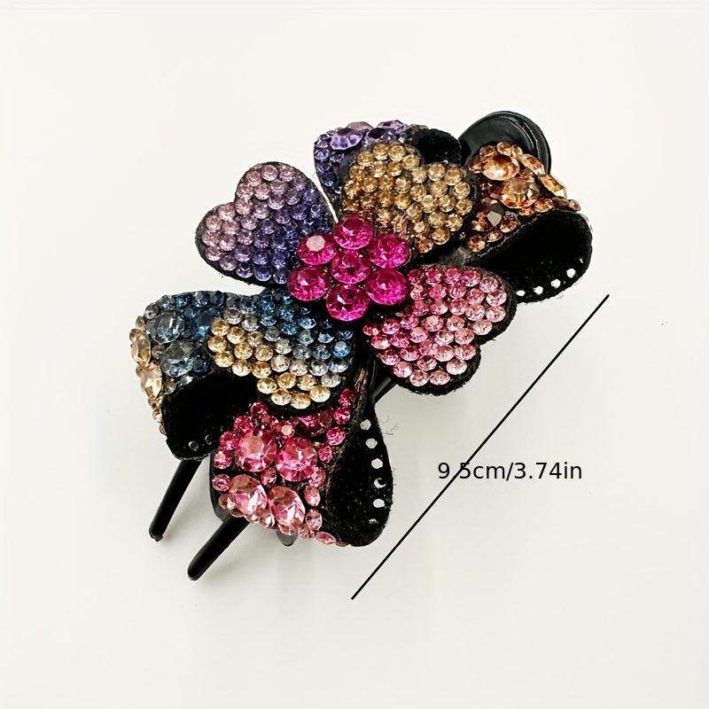 Crystal Flower Hair Claw Large Hair Clip