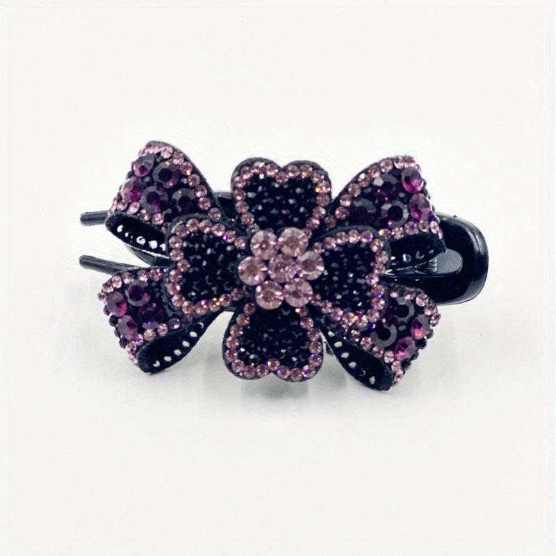 Crystal Flower Hair Claw Large Hair Clip