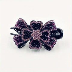 Crystal Flower Hair Claw Large Hair Clip