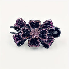 Crystal Flower Hair Claw Large Hair Clip