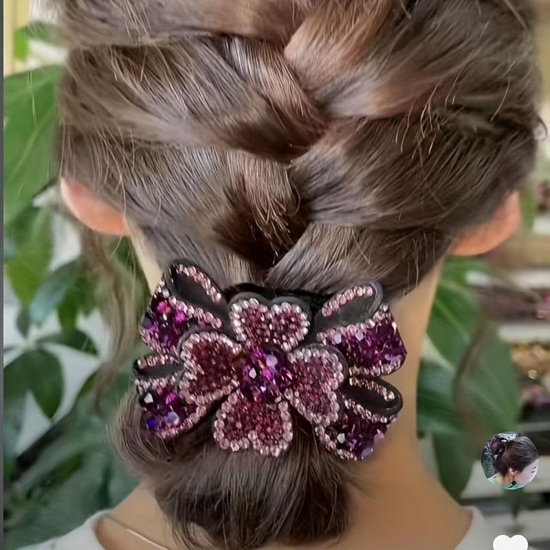 Crystal Flower Hair Claw Large Hair Clip