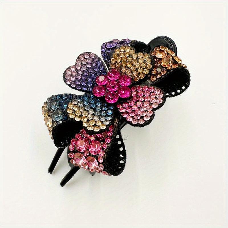 Crystal Flower Hair Claw Large Hair Clip