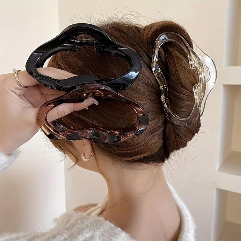 2pcs Hollow Hair Claw Clip Ponytail Holder for Women