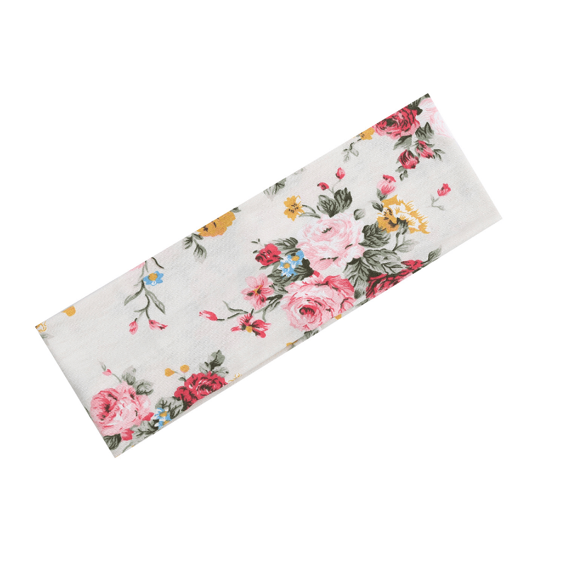 Flower Printed Headband Sports Yoga Sweat Absorption Elastic Hairband