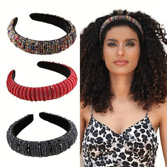Baroque Crystal Beaded Hair Band Glitter Headdress Hair Accessories Women