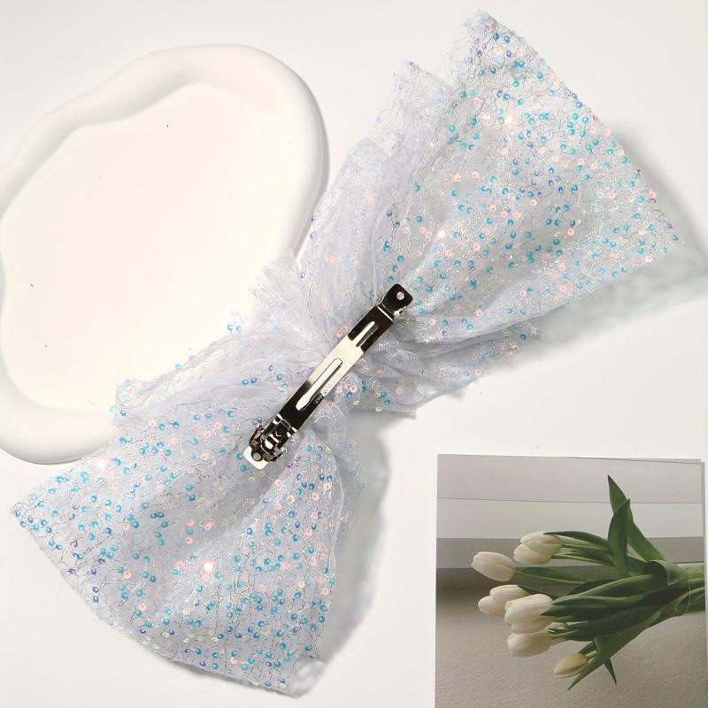 Large Mesh Sequin Hair Clip French Barrette Hair Accessories