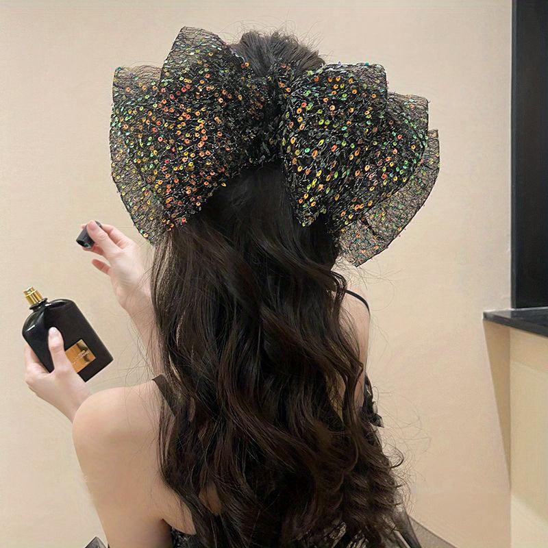 Large Mesh Sequin Hair Clip French Barrette Hair Accessories