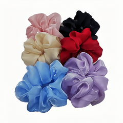 6pcs Silky Scrunchies Hair Tie Solid Hair Rope Hair Accessories For Women Girls
