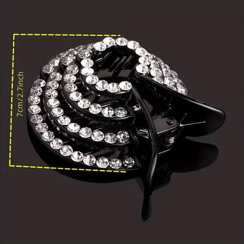 Vintage Rhinestone Hair Claw Glitter Ponytail Holder Hair Clip