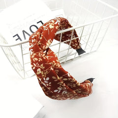 Floral Cross Knotted Hairband Wide Brim Headband Hair Accessories