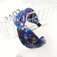Floral Cross Knotted Hairband Wide Brim Headband Hair Accessories