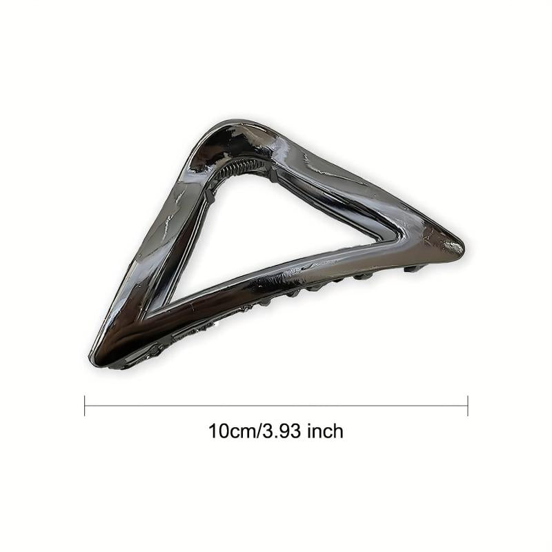 Triangle Shark Clip Silvery Hair Claw Nonslip Ponytail Holder