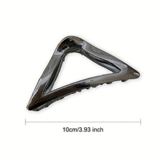 Triangle Shark Clip Silvery Hair Claw Nonslip Ponytail Holder