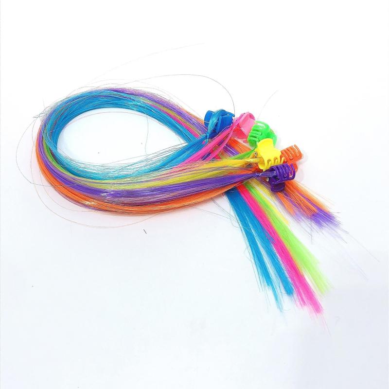 12pcs Rainbow Braids Long Wigs Holographic Braid Ponytail