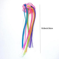 12pcs Rainbow Braids Long Wigs Holographic Braid Ponytail