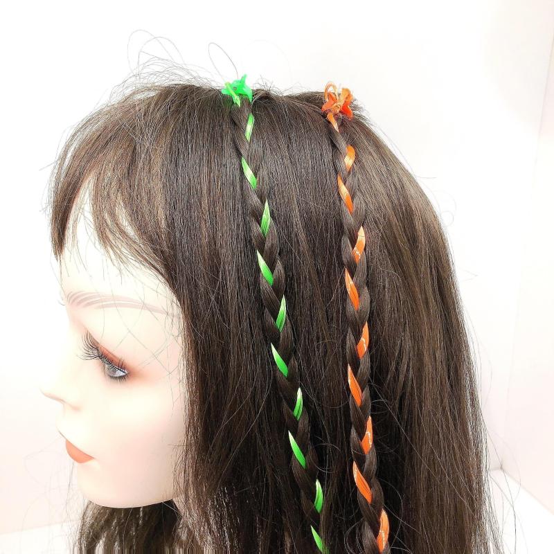 12pcs Rainbow Braids Long Wigs Holographic Braid Ponytail