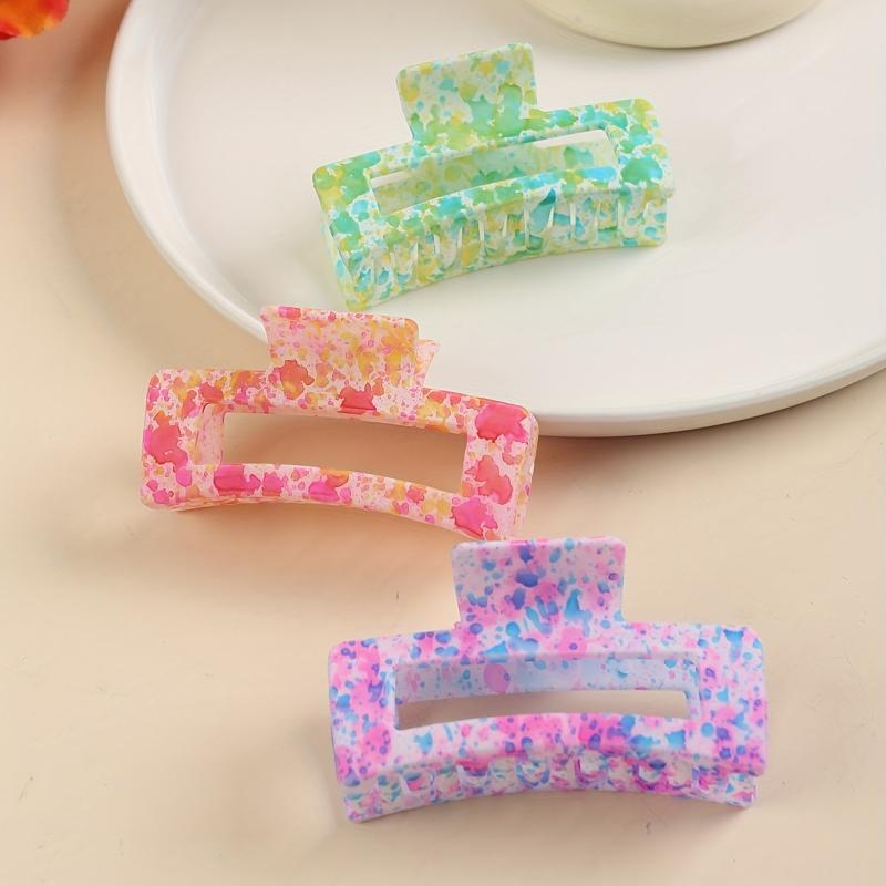 Colorful Ink Mark Hair Claw Style Hair Claw Nonslip Ponytail Shark Claw