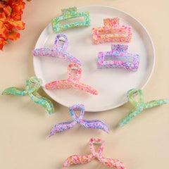 Colorful Ink Mark Hair Claw Style Hair Claw Nonslip Ponytail Shark Claw