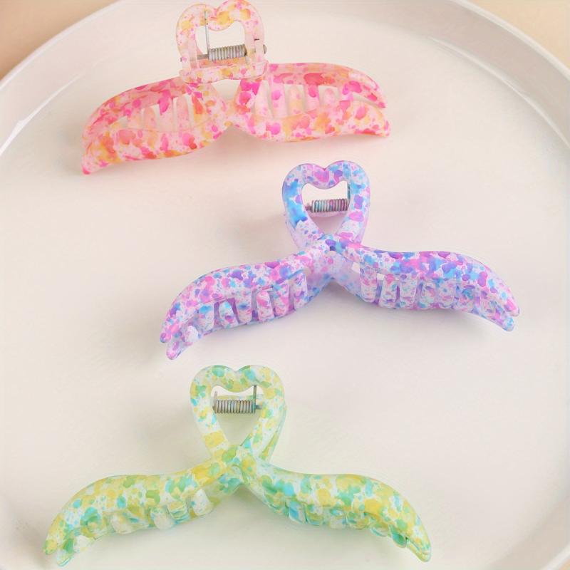Colorful Ink Mark Hair Claw Style Hair Claw Nonslip Ponytail Shark Claw