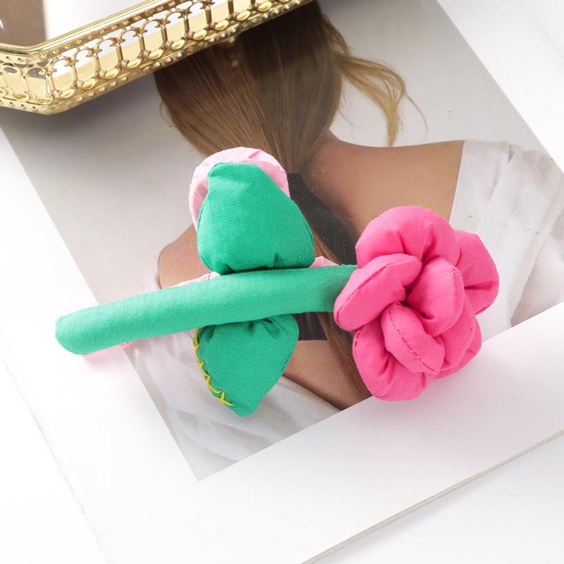 Puffy Knitted Flower Hair Claw Style Hair Claw Nonslip Ponytail Holder
