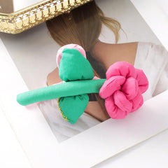 Puffy Knitted Flower Hair Claw Style Hair Claw Nonslip Ponytail Holder