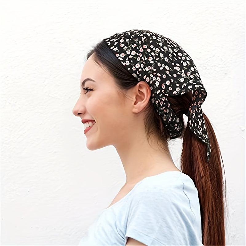 Floral Triangle Towel Hair Band Elastic Headband