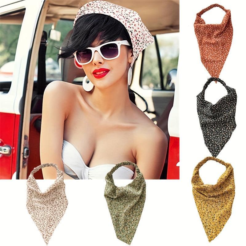 Floral Triangle Towel Hair Band Elastic Headband