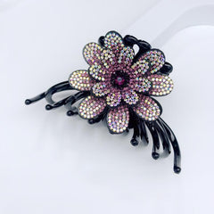 Colorful Rhinestone Flower Hair Claw Clip Octopus Hair Claw for Women Girls