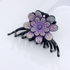 Colorful Rhinestone Flower Hair Claw Clip Octopus Hair Claw for Women Girls