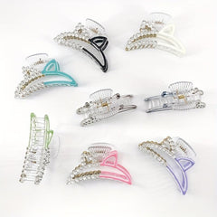 Rhinestone Car Ears Hair Claw Nonslip Ponytail Holder