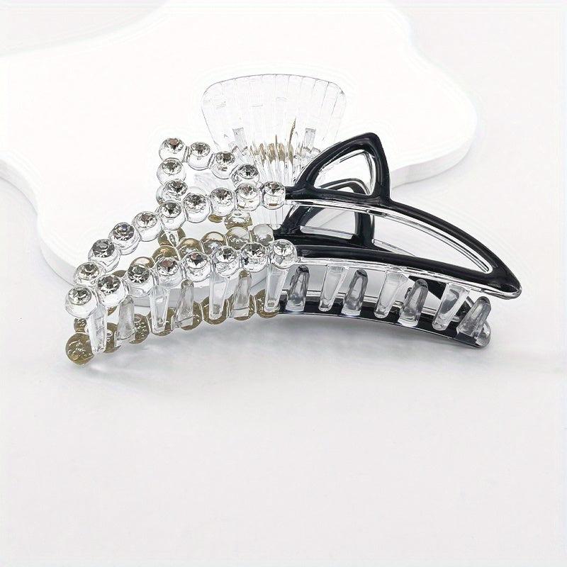 Rhinestone Car Ears Hair Claw Nonslip Ponytail Holder