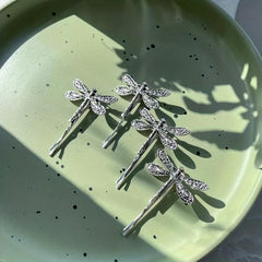 2pcs Alloy Dragonfly Hairpin for Side Hair, Sweet Hair Clip