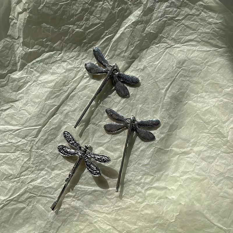 2pcs Alloy Dragonfly Hairpin for Side Hair, Sweet Hair Clip