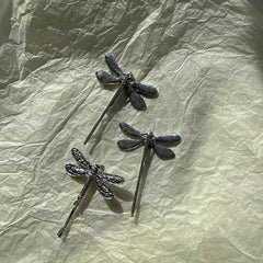2pcs Alloy Dragonfly Hairpin for Side Hair, Sweet Hair Clip