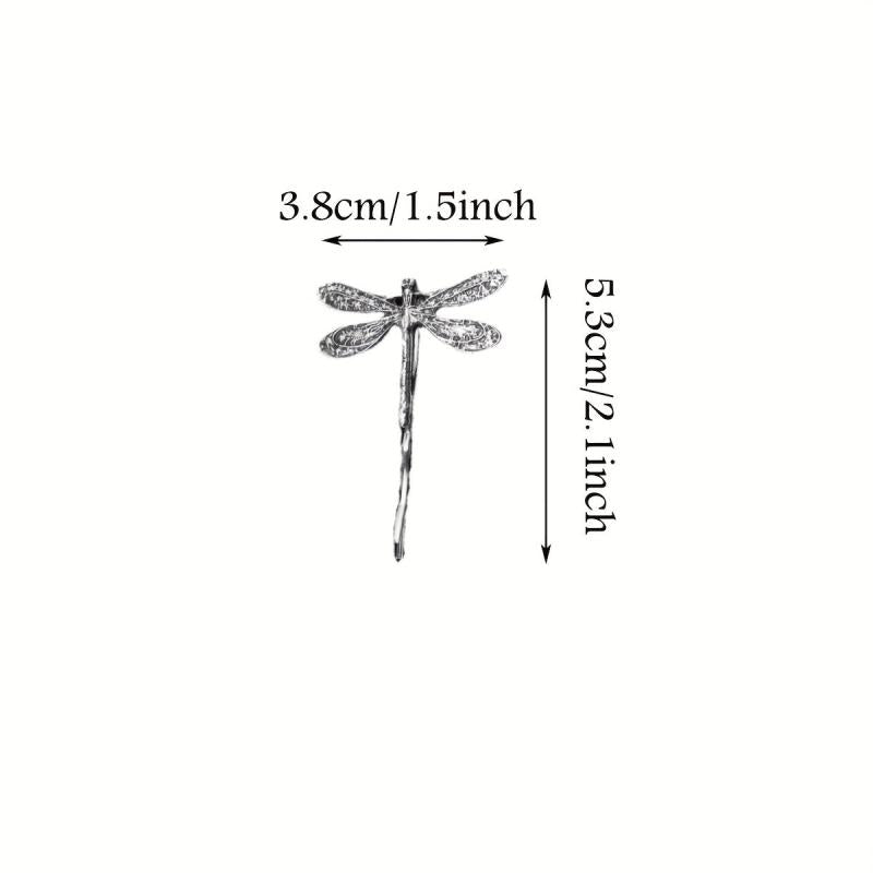 2pcs Alloy Dragonfly Hairpin for Side Hair, Sweet Hair Clip