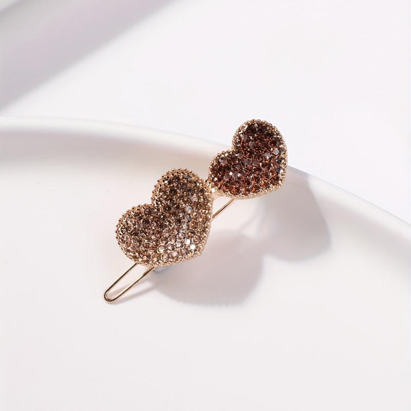 Rhinestone Heart Hair Clip Side Clip Hair Accessories